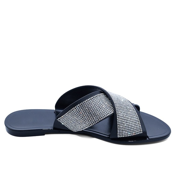 Shoes Black Crystal Jelly Sandals Poshmark